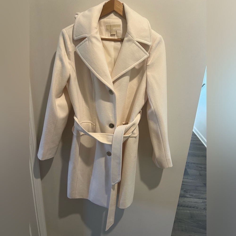 Michael Kors Hooded Belted Walker Coat - Picture 3 of 13